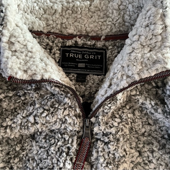 True Grit Men’s Grey Blend Sherpa Sweater Sz L - Picture 2 of 3